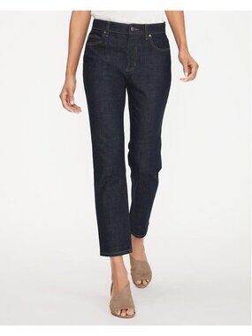 Eileen Fisher Women’s Organic Cotton Dark Wash Straight Leg Jeans Size 8 ankle
